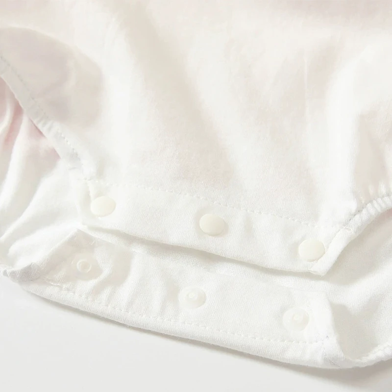 Mono de algodón para bebé recién nacida – cuello de muñeca floral - imagen 2