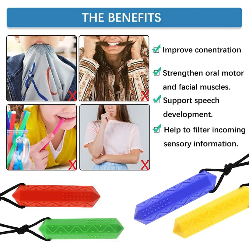 Collar masticable sensorial de silicona para niños con TDAH - imagen 2