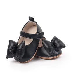 Zapatos de princesa para niña con lazo, primeros pasos, cuero PU