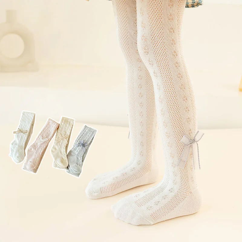 Mallas transpirables de verano para niña con lazo decorativo - imagen 3