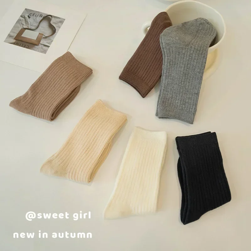 Calcetines beige algodón suave para niños – Estilo escolar cómodo - imagen 4