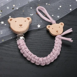 Cadena para chupete de bebé con animales de madera