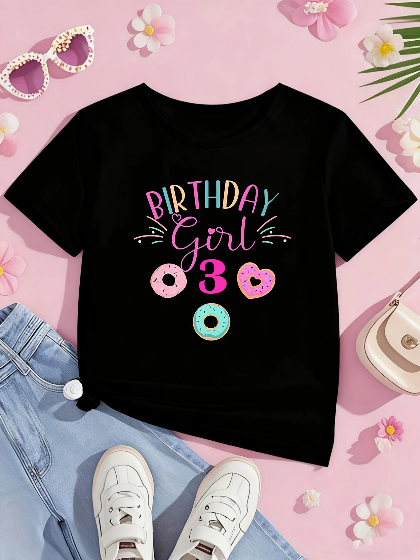 Camiseta de verano para niña con estampado de donuts manga corta - imagen 2