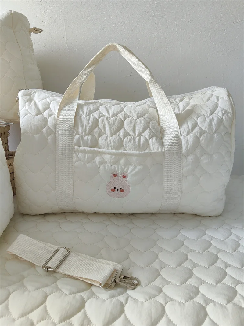 Detalles del bolso y textura de algodón