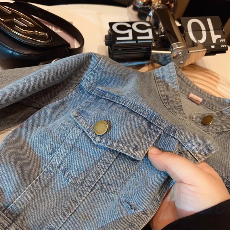 Chaqueta vaquera corta para niñas – abrigo de primavera - imagen 3