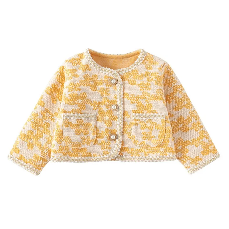 Conjunto abrigo floral y vestido de malla para niña primavera otoño - imagen 5