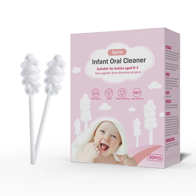 Palito limpiador de lengua para bebé, gasa suave desechable