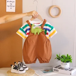Conjunto de verano para bebé: camiseta a rayas y pantalón corto
