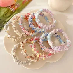 Coleteros de pelo para niñas con lunares multicolores y agarre suave
