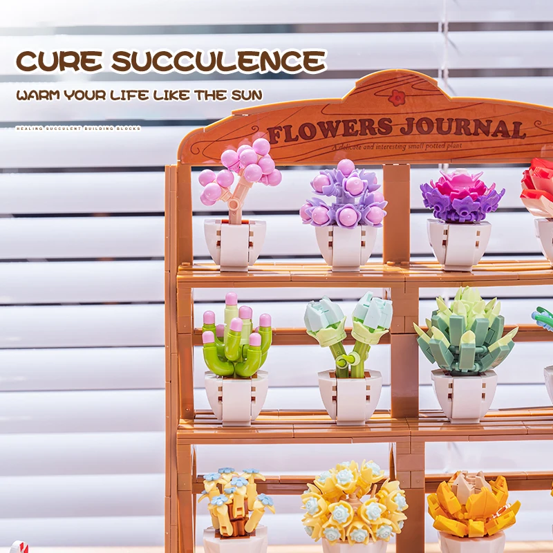 Bloques de construcción de flores y plantas en maceta para niños - imagen 5