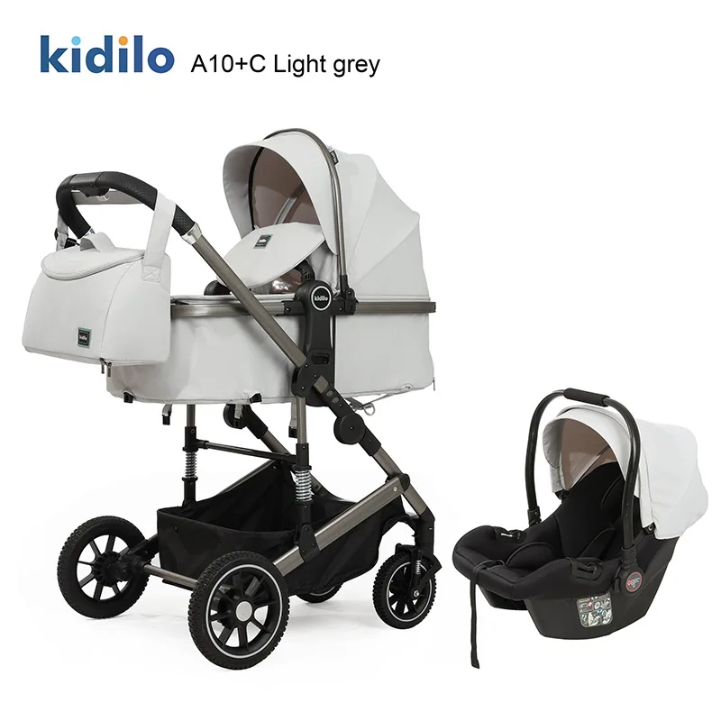 Cochecito reversible Kidilo con vista alta, capazo y asiento reclinable - imagen 3