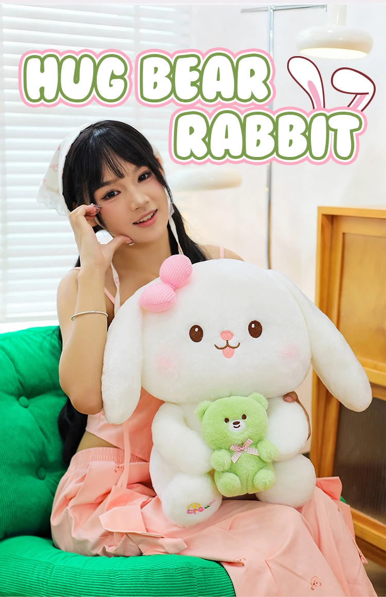 Peluche de conejo Hug Bear con orejas colgantes