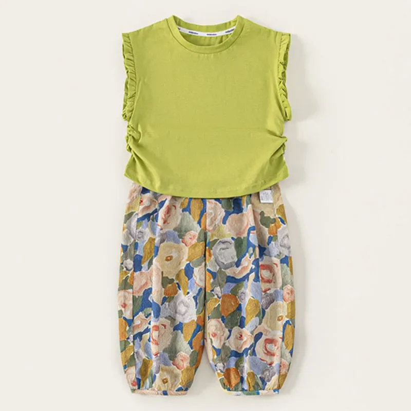 Conjunto de verano para bebé – Estampado floral sin mangas - imagen 3