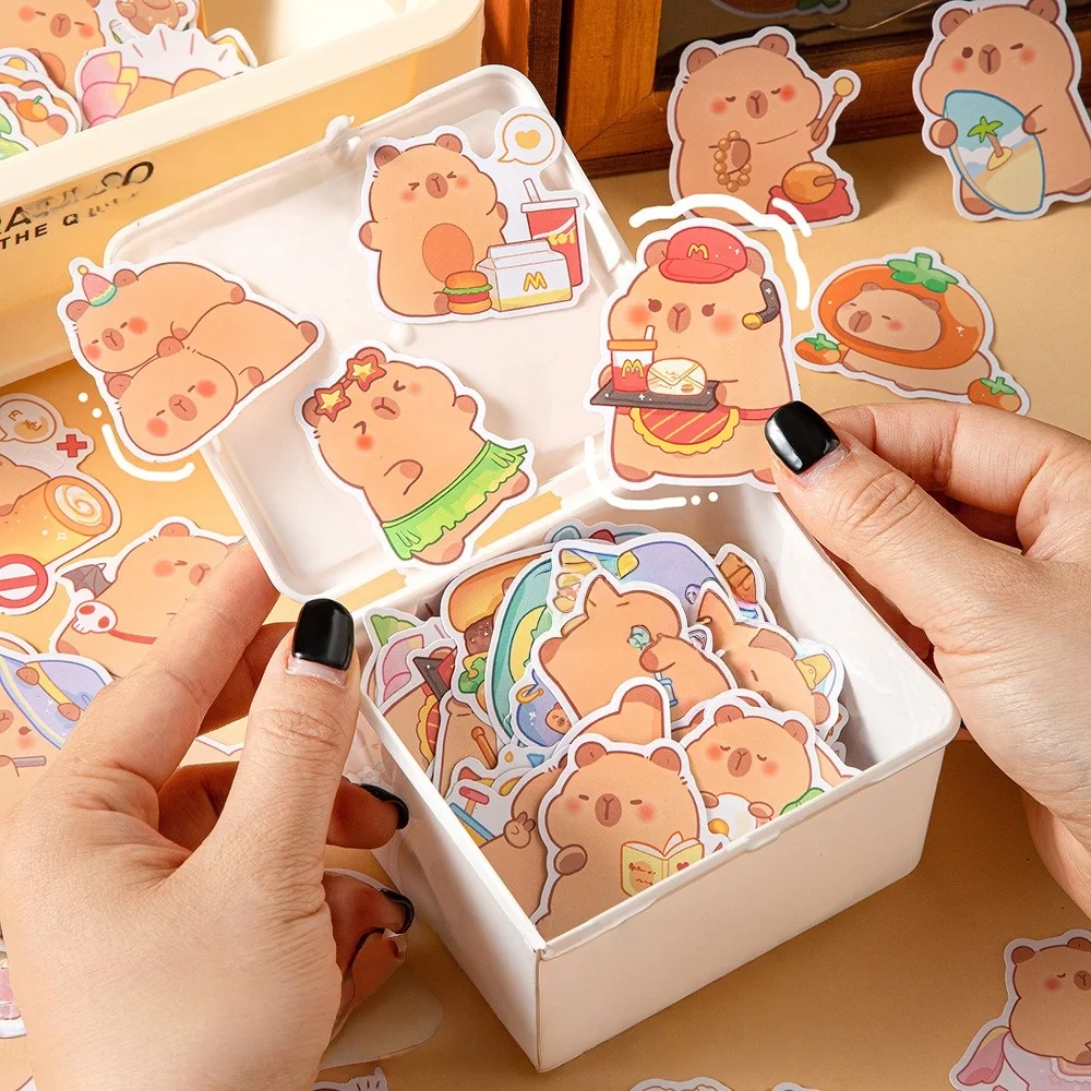 Pegatinas de capibara para manualidades y scrapbooking infantil
