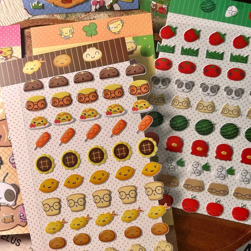 Pegatinas Kawai táctiles de burbujas con frutas y verduras - imagen 2