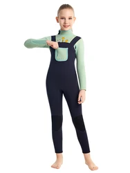 Traje de neopreno térmico de manga larga para surf niños y niñas