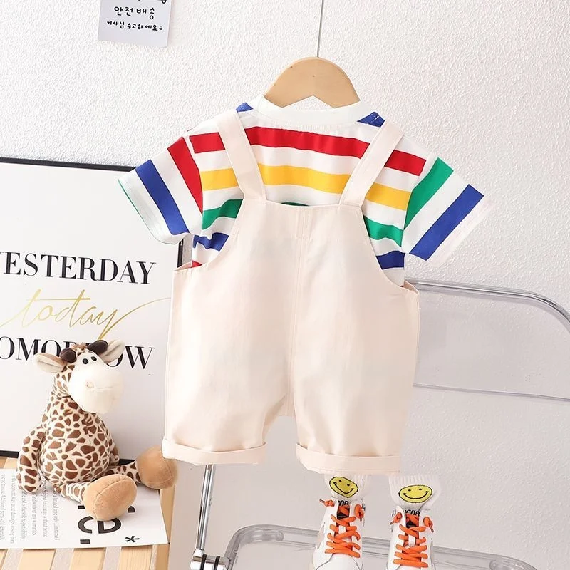 Conjunto a rayas de verano para niños – Mono deportivo infantil - imagen 4