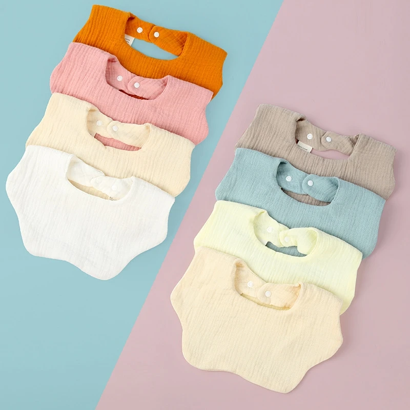 Babero bandana de algodón tipo gasa para bebés recién nacidos - imagen 2