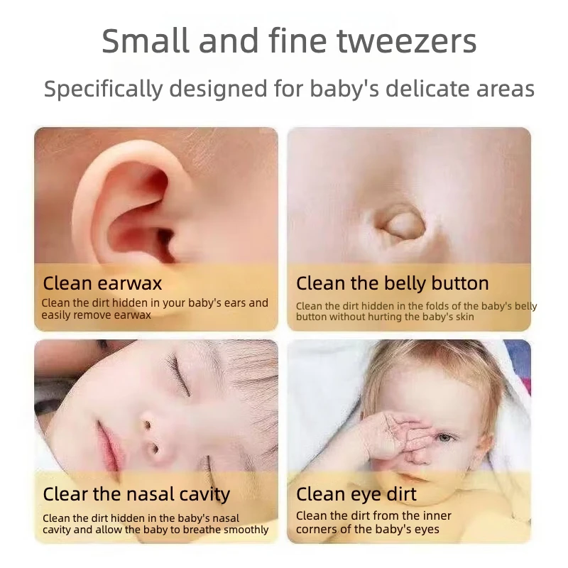 Kit de higiene para bebés con limpiador nasal y pinzas seguras