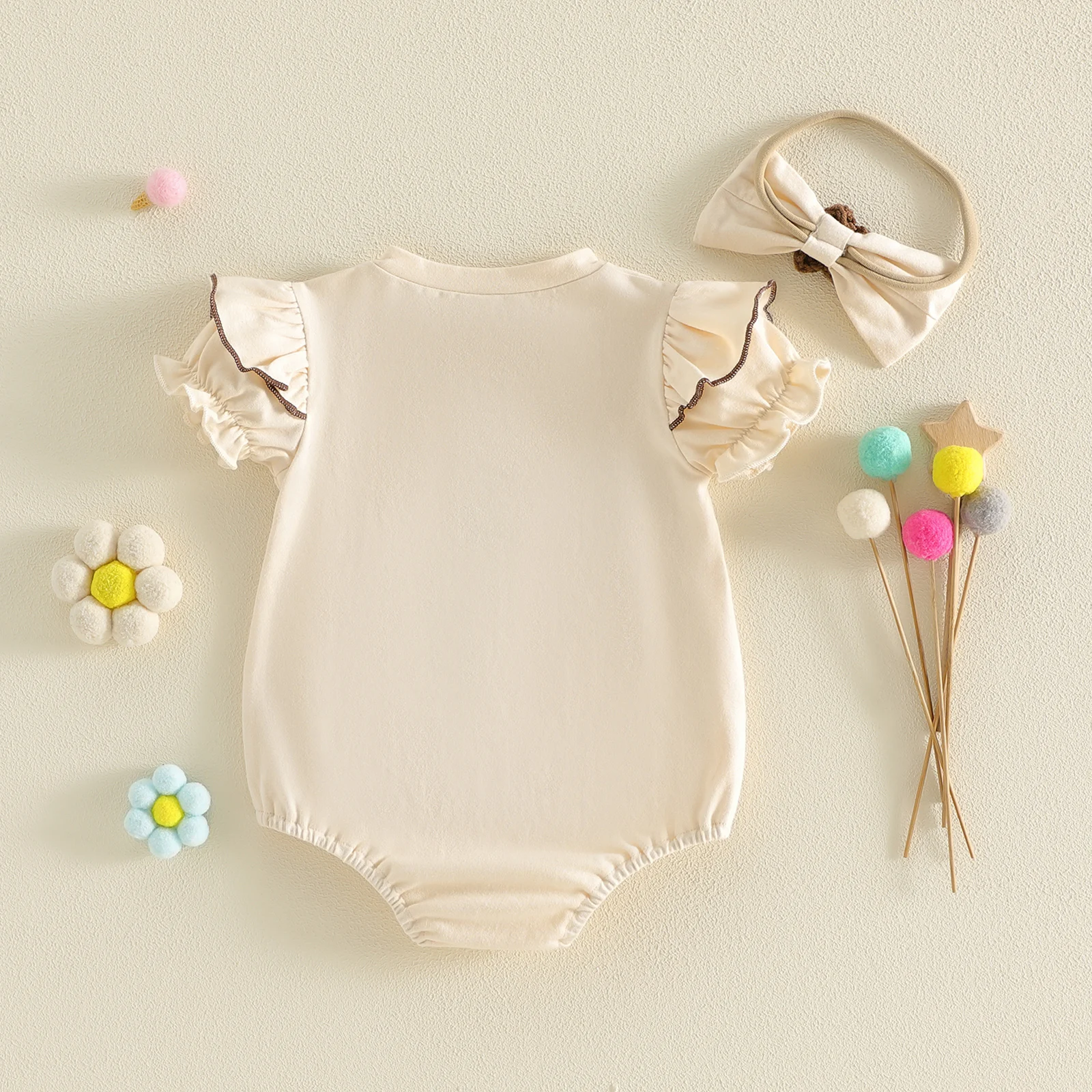 Conjunto bodies verano para bebé niña floral y diadema - imagen 2