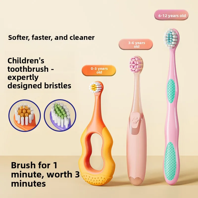 Cepillo dental infantil cerdas suaves – 3 etapas para 0-12 años - imagen 4