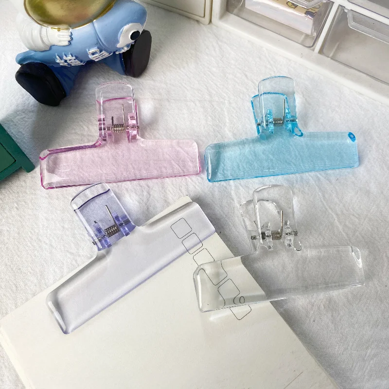 Clips transparentes para carpeta escolar – Pack multicolores para documentos - imagen 3