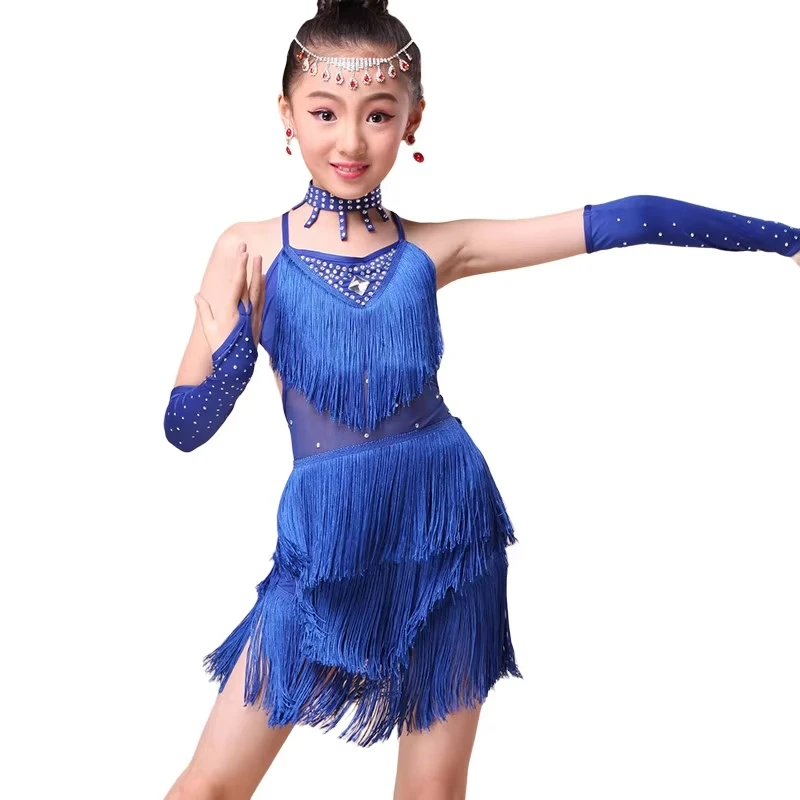 Vestido de baile latino con lentejuelas para niñas – brillante - imagen 5