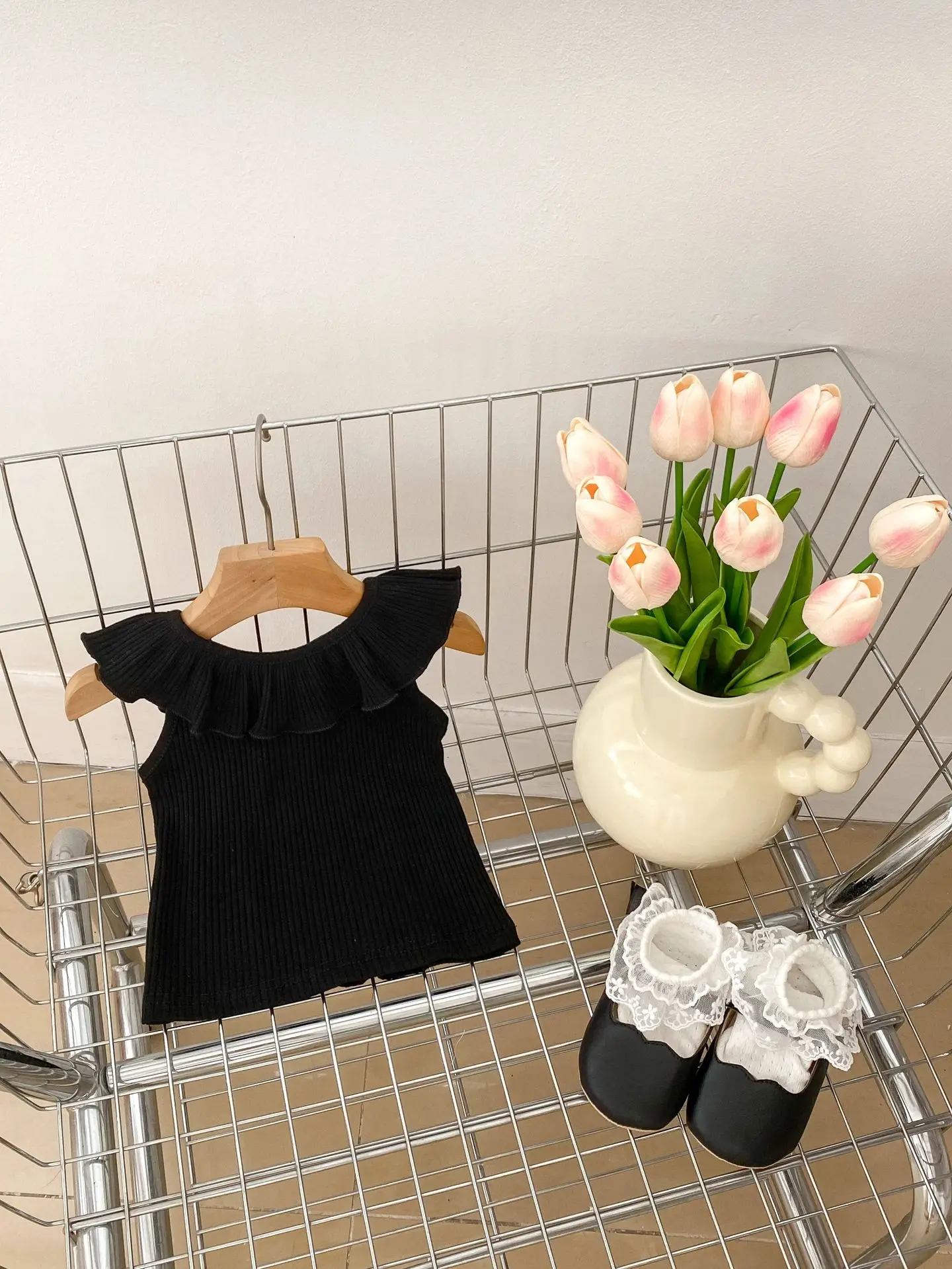 Camiseta de rayas con volantes para niña – Camiseta básica verano - imagen 4