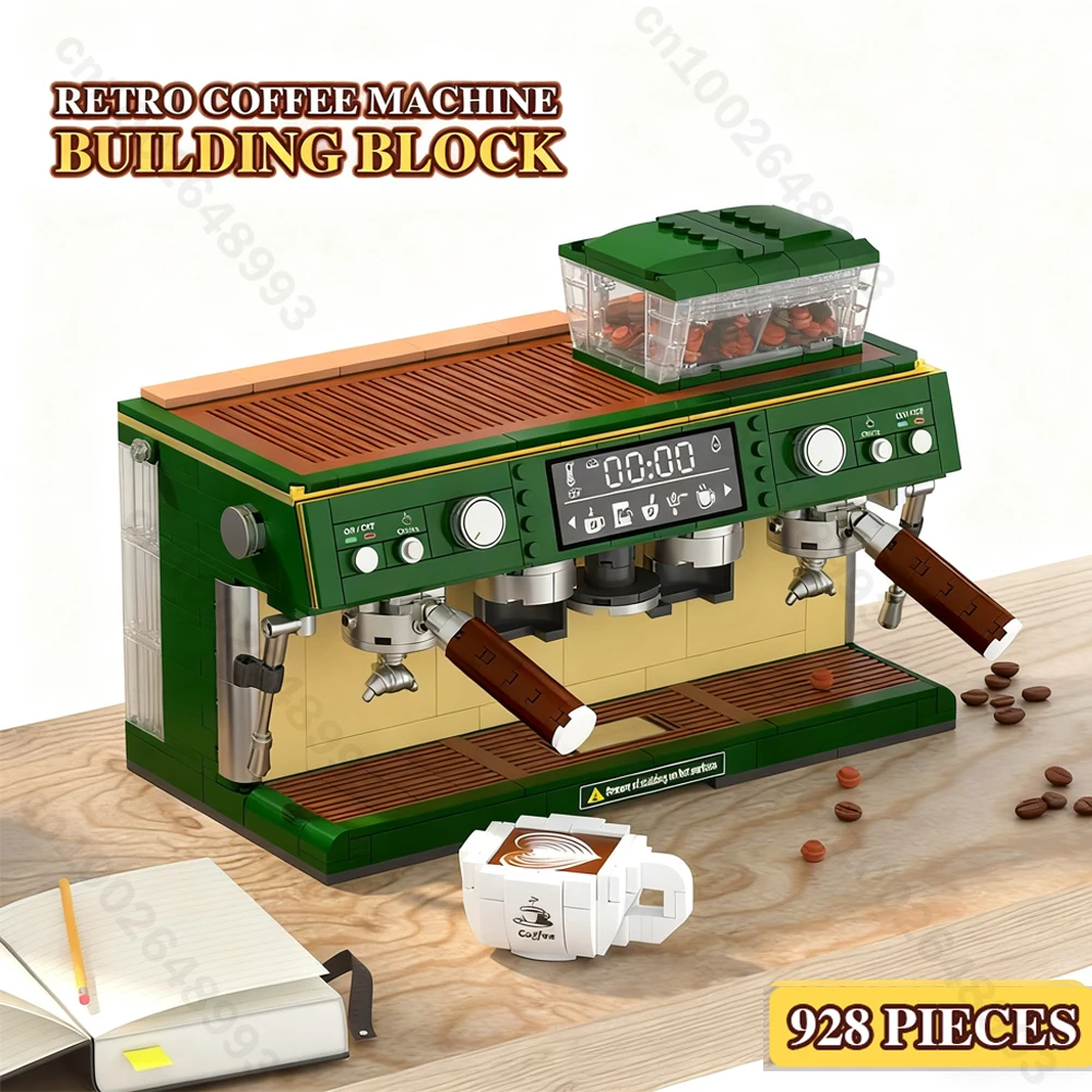 Cafetera retro de juguete de construcción MOC para niños - imagen 4
