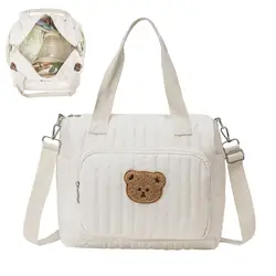 Bolsa de pañales con diseño oso y correa ajustable