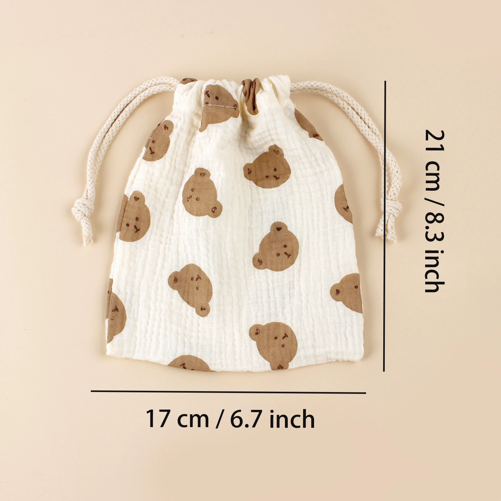 Bolsa para cochecito de bebé con estampado y cierre cordón - imagen 5