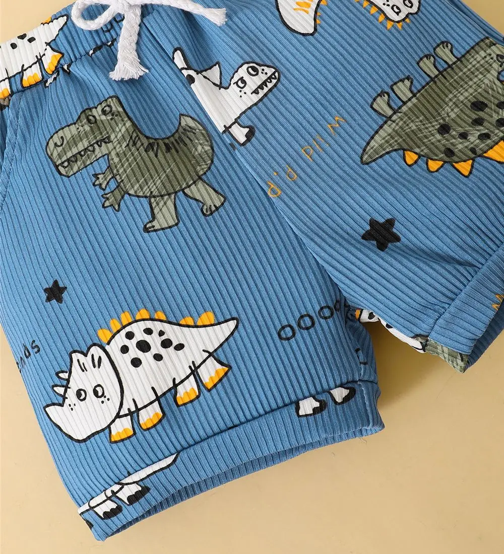 Conjunto de bebé dinosaurio: camisa sin mangas y pantalón corto - imagen 2