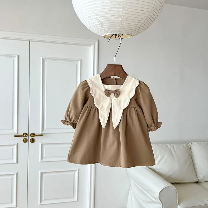 Milangel Vestido escolar retro de algodón para niña - imagen 3