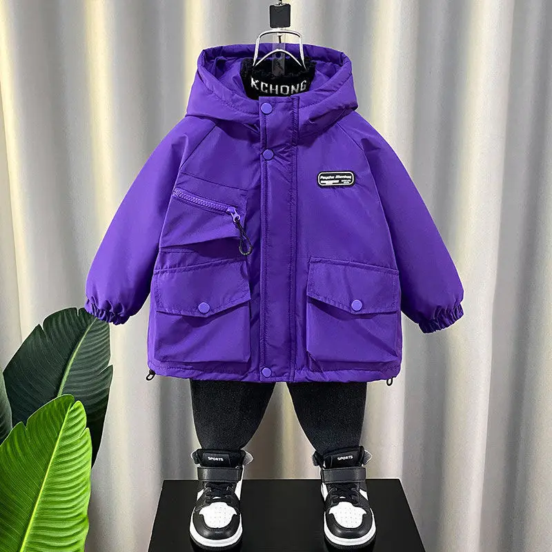 Abrigo de invierno con capucha grueso térmico para niños