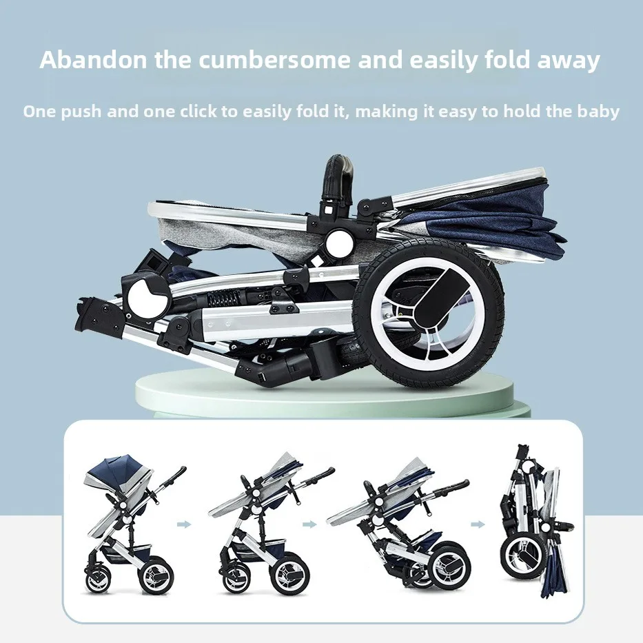 Cochecito de bebé con absorción de impactos y manillar reversible - imagen 4
