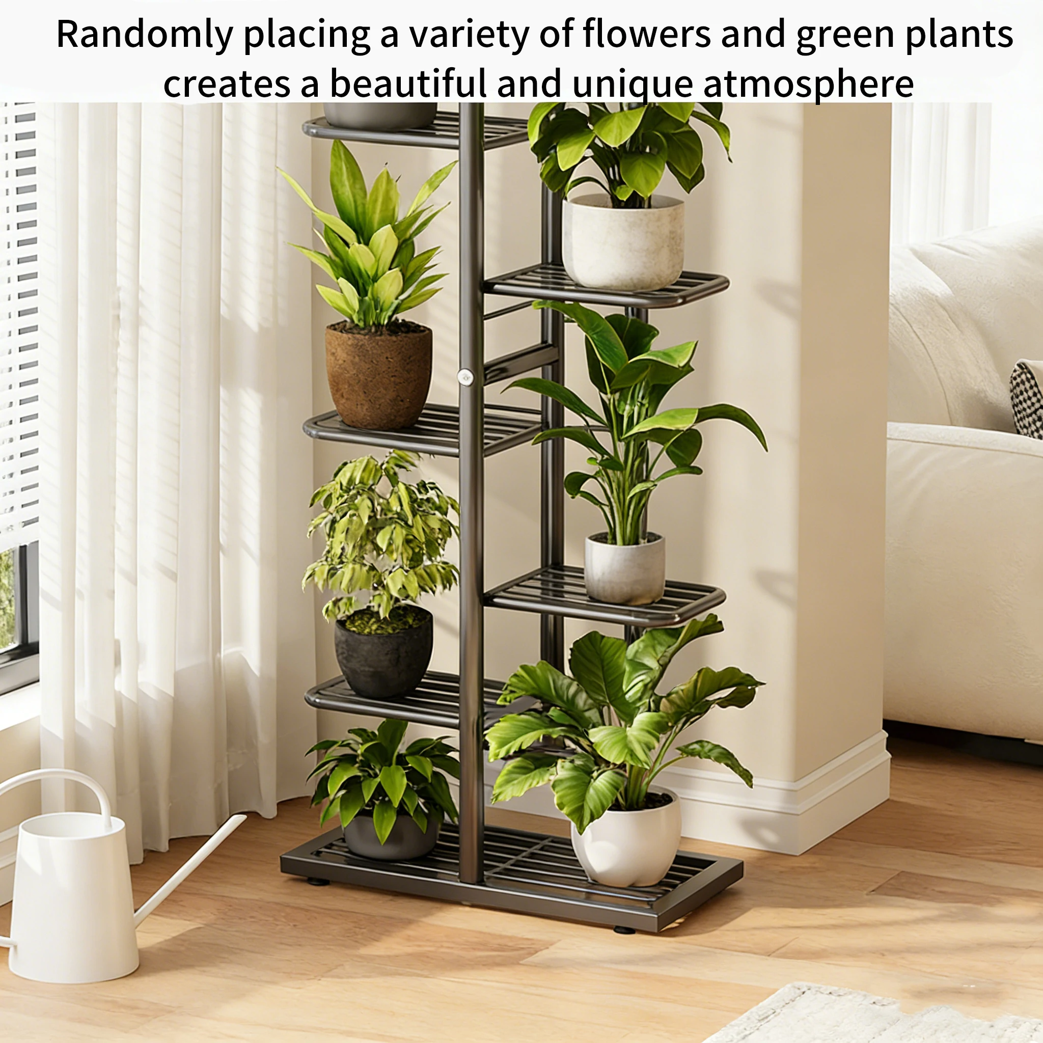 Distribución de plantas en un soporte multi-nivel