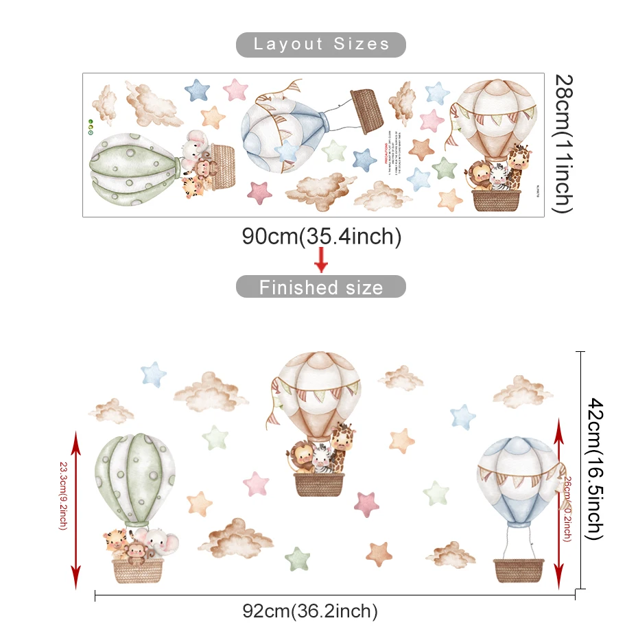 Pegatinas decorativas en estilo infantil