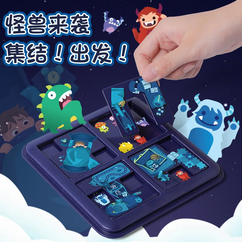 Juego Monster Laberinto con piezas coloridas de monstruos