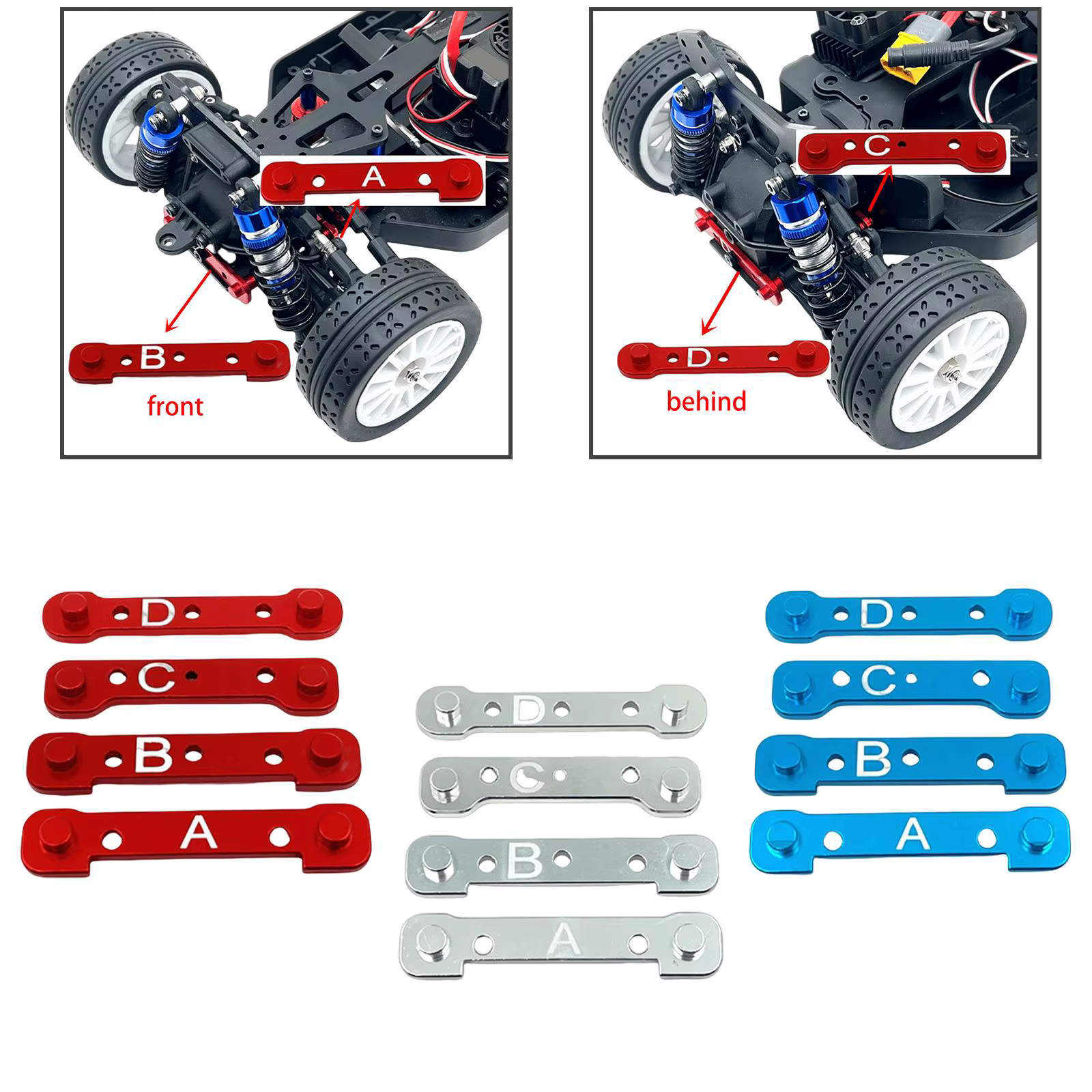 Brazo de suspensión de aleación de aluminio para coche RC 1/10
