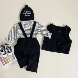 MILANCEL Conjunto bebé primavera chaleco tiras y camiseta rayas
