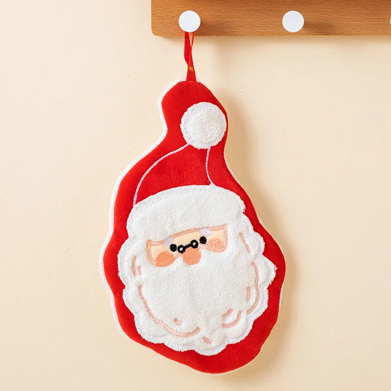 Toallas navideñas para bebé de lana coral – Papá Noel y muñeco de nieve