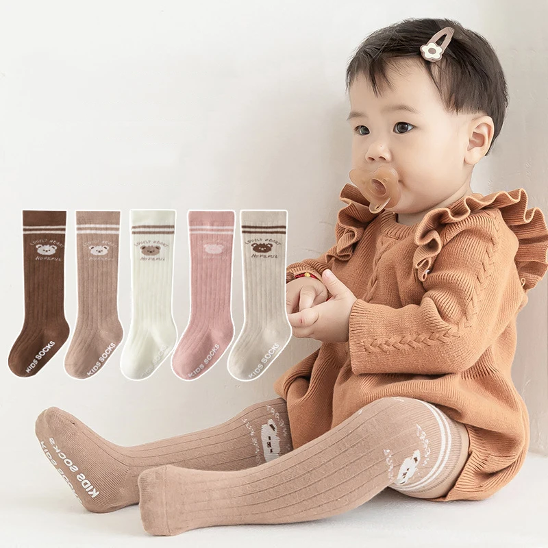 Calcetines largos para bebé de algodón suave y cálido de invierno