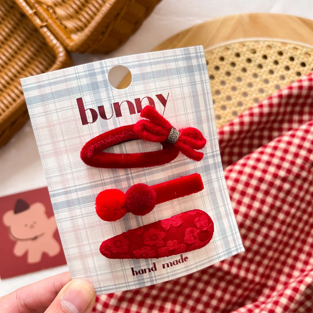 Horquilla con lazo rojo para bebé - Accesorio de cabello infantil