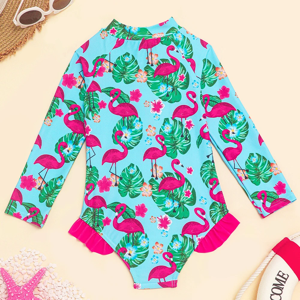 Traje de baño de una pieza para niña con manga larga antirrozaduras playa - imagen 5