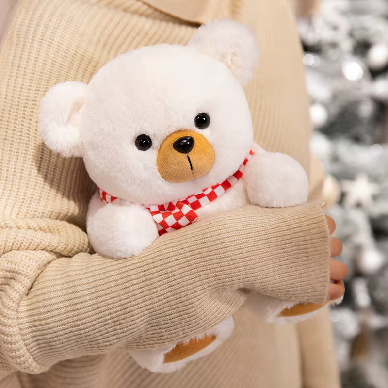 Oso de peluche suave con bufanda, regalo cumpleaños - imagen 2
