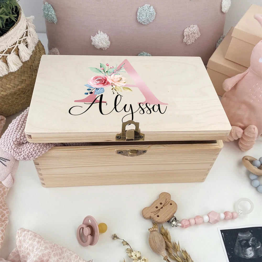 Caja de dientes de bebé personalizada con inicial y nombre