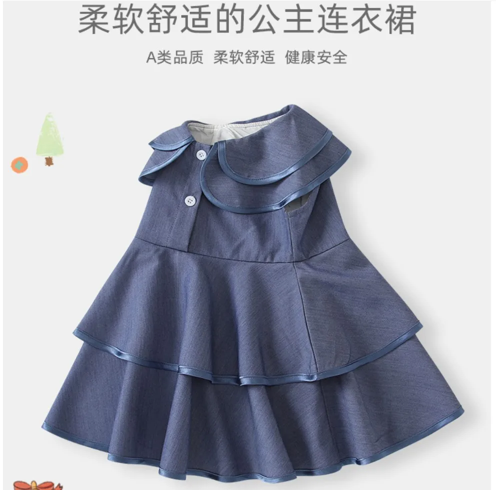 Vestido vaquero infantil - vista trasera