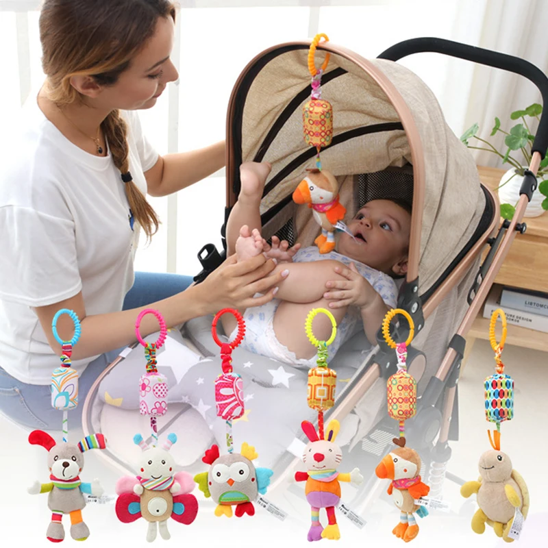 Sonajero sensorial para bebés de peluche colgante con sonajido suave - imagen 3