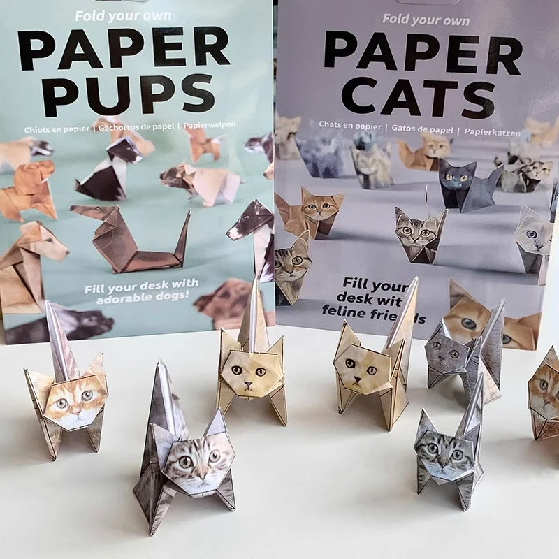 Modelos de animales de origami listo para completar