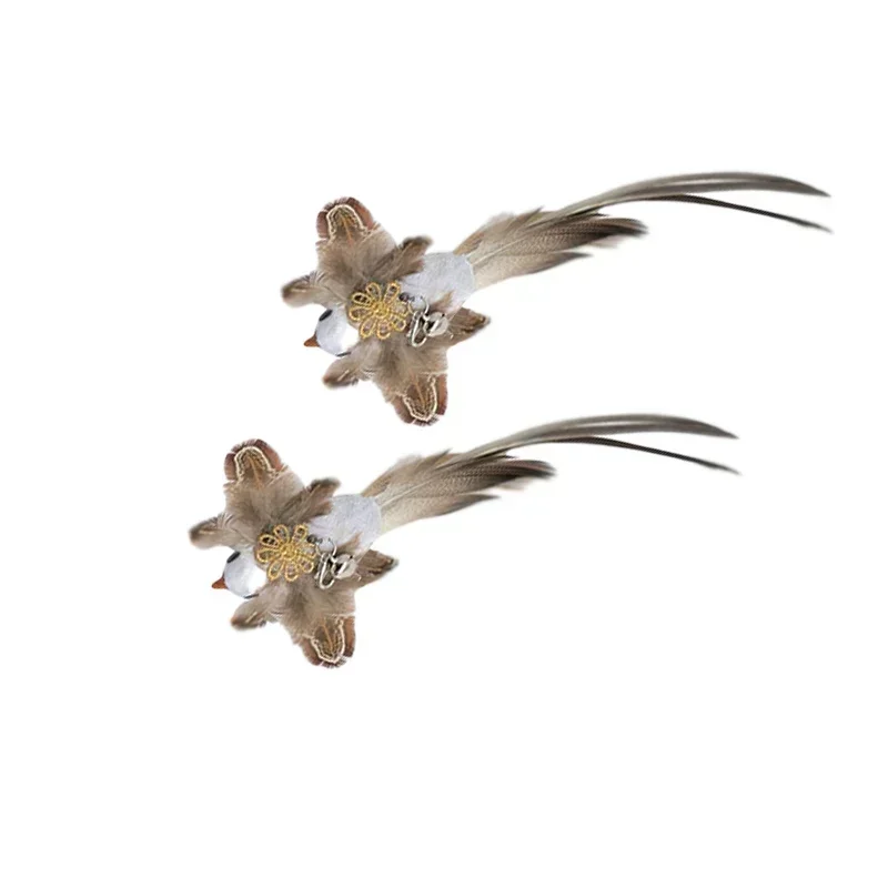Juguete interactivo para gatos con pluma y campana en varita - imagen 3